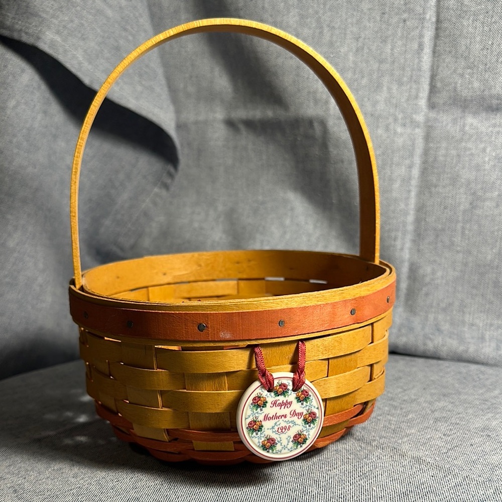Longaberger Yellow and Brown Basket